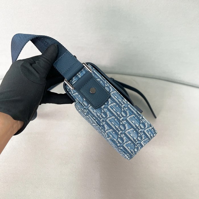 DIOR サドルメッセンジャー ブルー サイズ:23x18cm