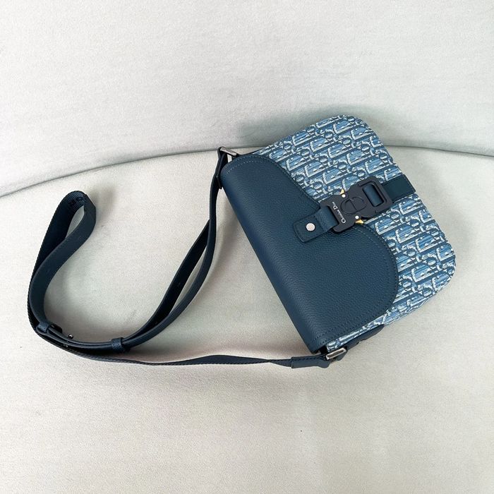 DIOR サドルメッセンジャー ブルー サイズ:23x18cm