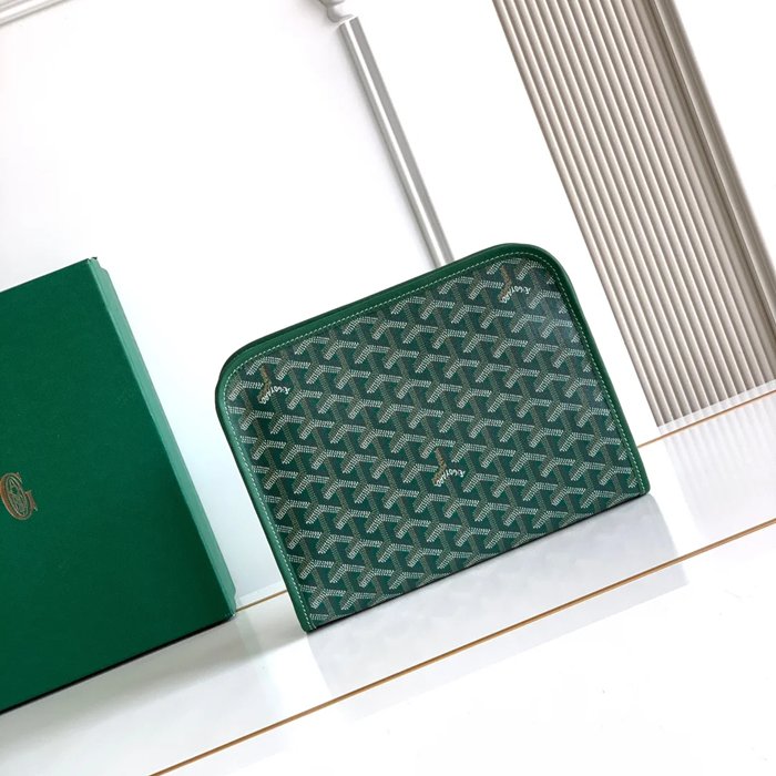 GOYARD ジュヴァンス 中洗面ポーチ 緑 サイズ:24.5x19cm
