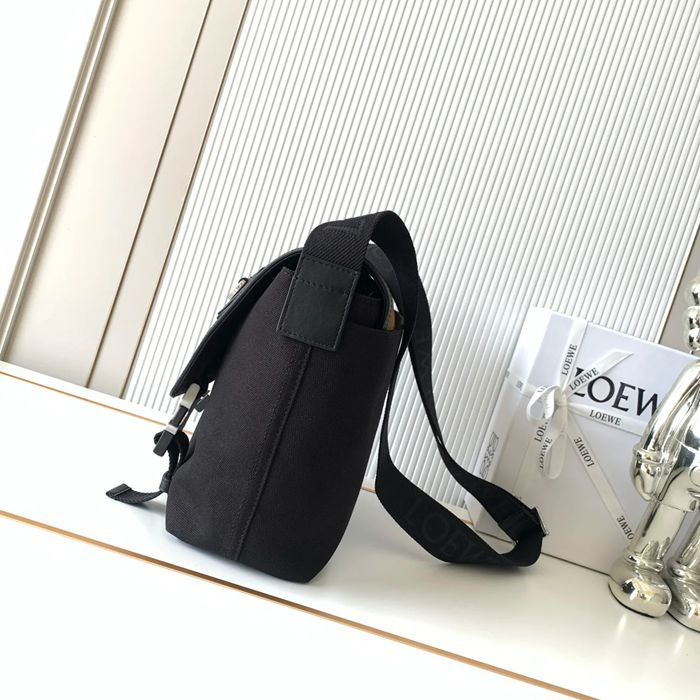 LOEWE 9100 中キャンバスメッセンジャー フレックス 棕チェック サイズ:38x27x9.5cm