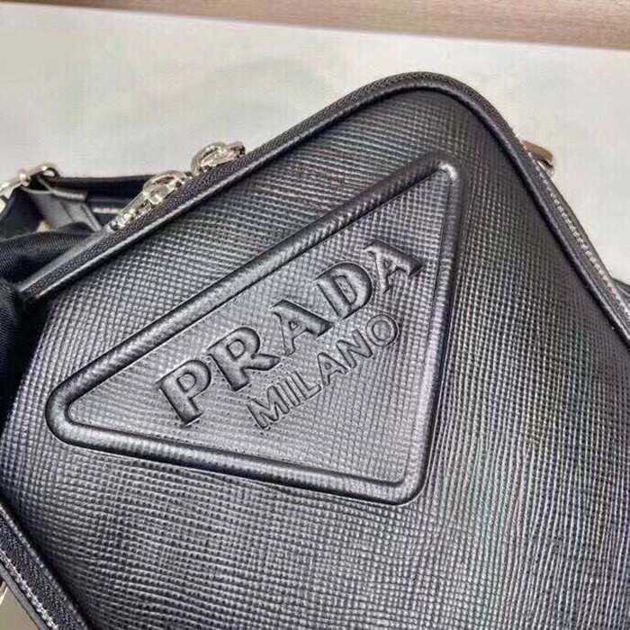 PRADA 2VH154 刺繍テープ斜め掛け サイズ:19x16x5.5cm
