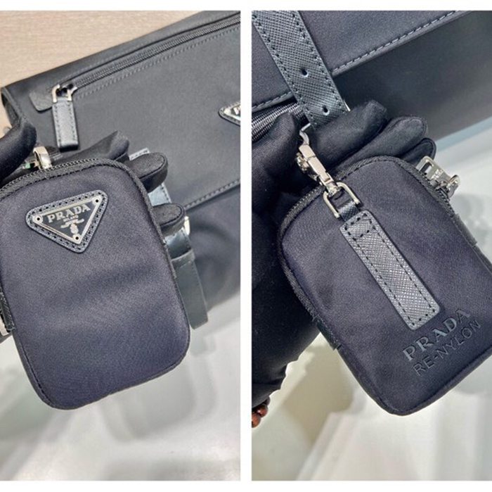 PRADA 1BD953B メッセンジャー エコラベル サイズ:27x20.5x12cm