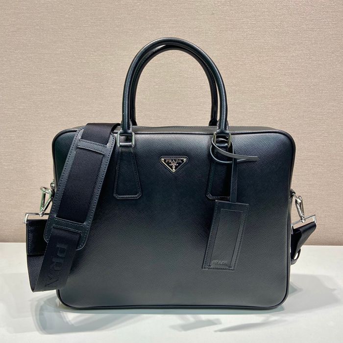 PRADA クラシック0891 ブリーフケース 黒 サイズ:38x29cm