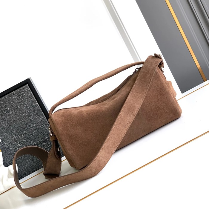 PRADA 2VH188 ボストンハンドバッグ スエード サイズ:24x11x11cm
