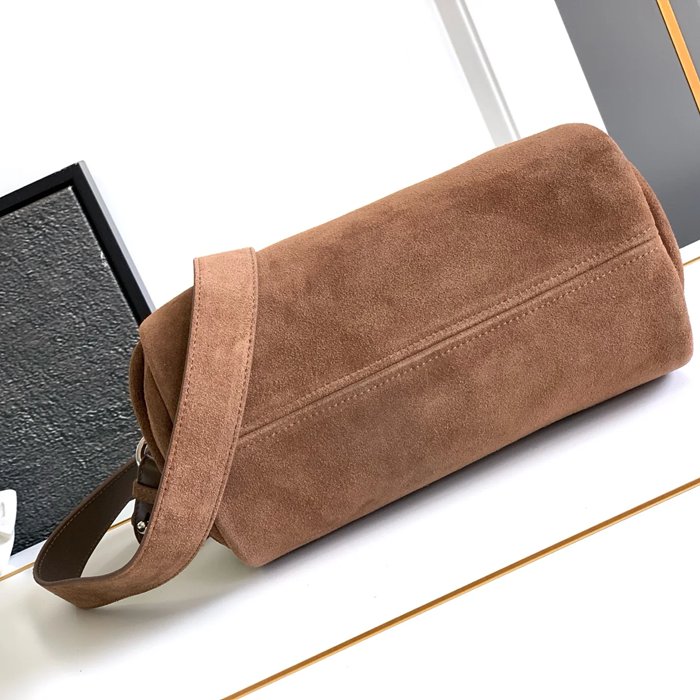 PRADA 2VH188 ボストンハンドバッグ スエード サイズ:24x11x11cm