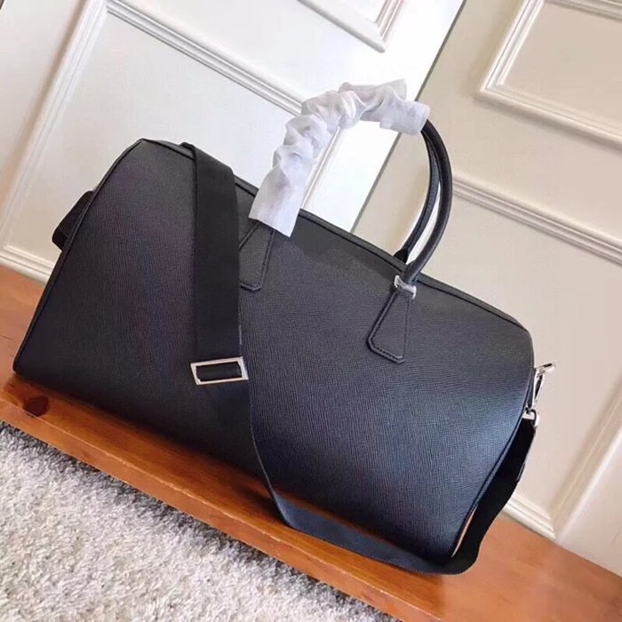 PRADA 2VC018 十字紋牛皮トラベルバッグ 配色 サイズ:45.5x25x17cm