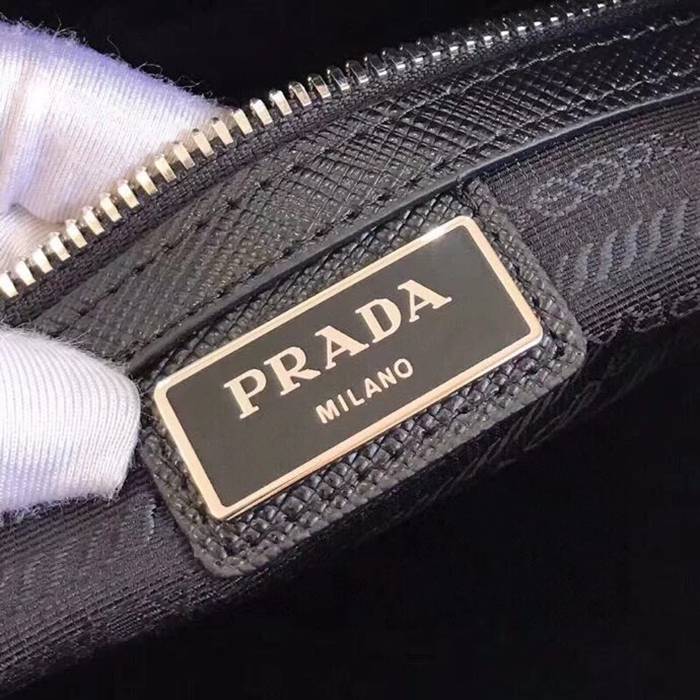 PRADA 2VC018 十字紋牛皮トラベルバッグ 配色 サイズ:45.5x25x17cm