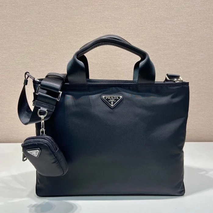 PRADA 1BG876A ナイロンブリーフケース ユニセックス サイズ:34x26x12cm