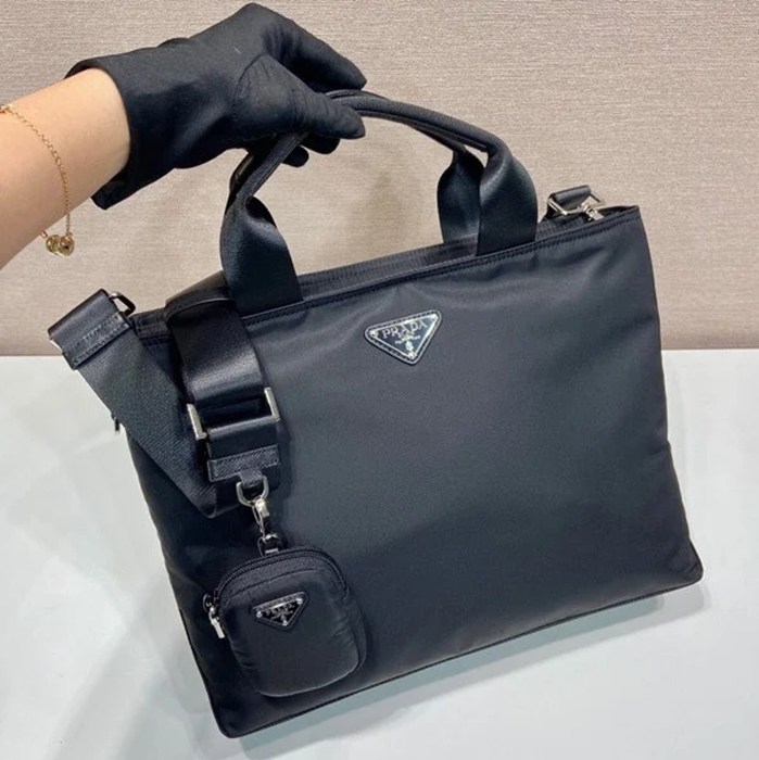 PRADA 1BG876A ナイロンブリーフケース ユニセックス サイズ:34x26x12cm