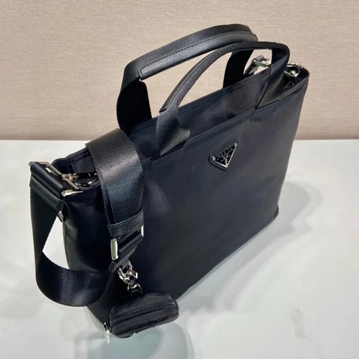 PRADA 1BG876A ナイロンブリーフケース ユニセックス サイズ:34x26x12cm