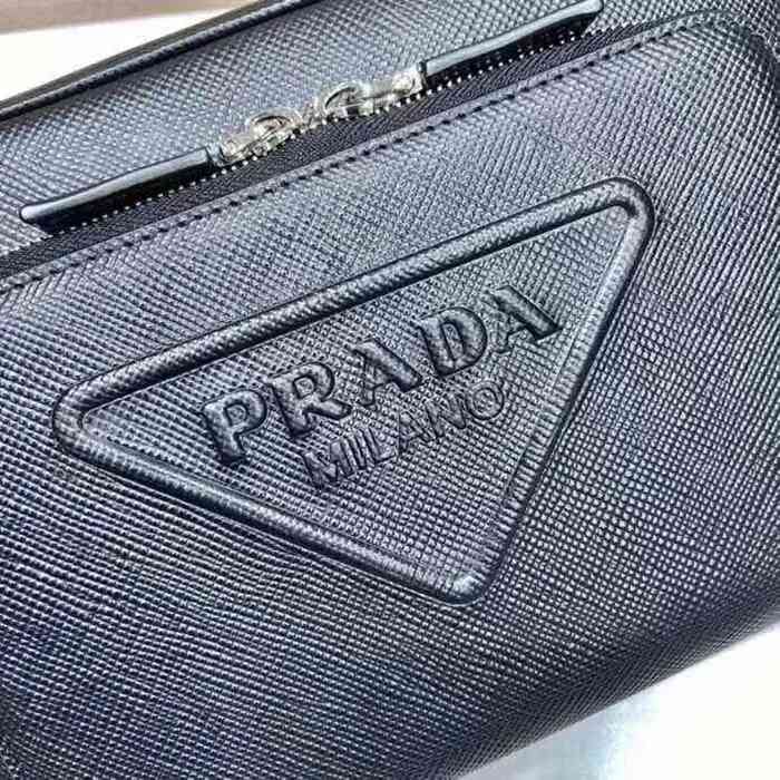 PRADA 2VH152 刺繍テープ斜め掛け サイズ:24x18cm