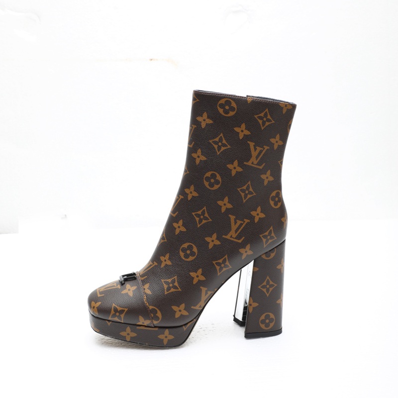 【LOUISVUITTON】ショートブーツ厚底ハイヒールブーツレディース