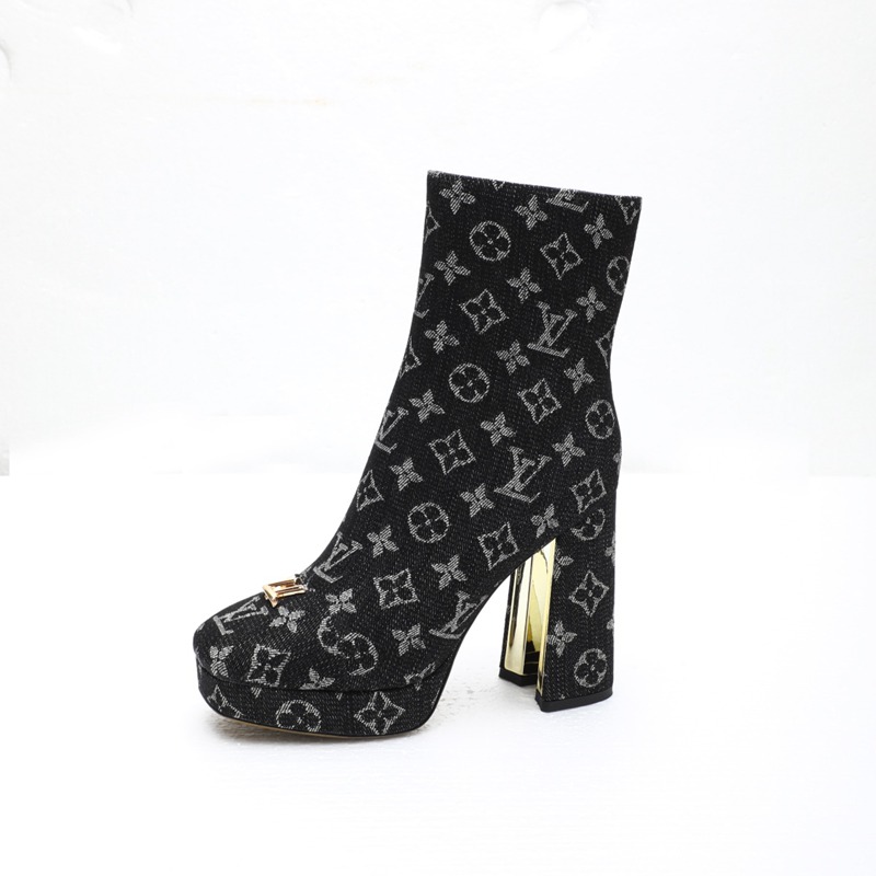 【LOUISVUITTON】ショートブーツ厚底ハイヒールブーツレディース