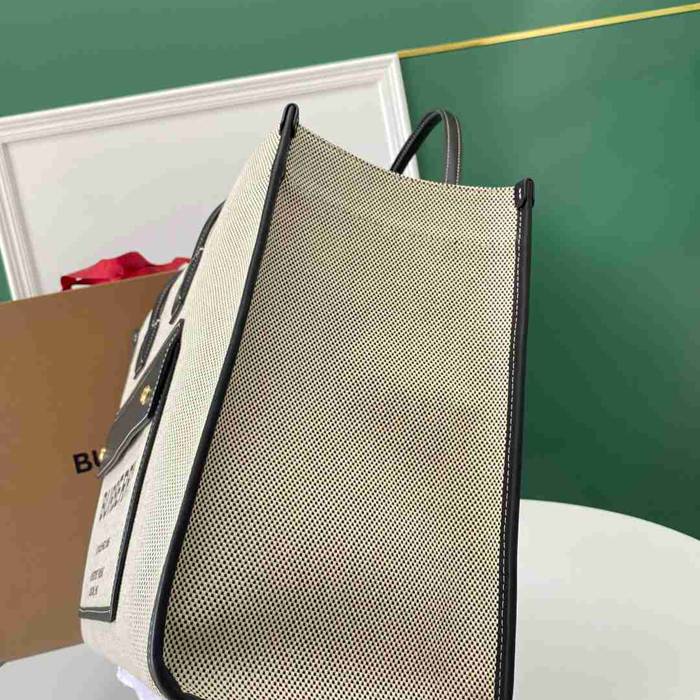 BURBERRY キャンバス プリント ショルダーバッグ トート 40x30x16cm サイズ:40x30x16cm
