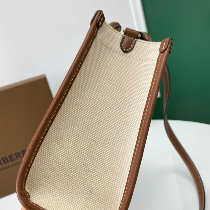 BURBERRY 143153 キャンバス プリント ショルダーバッグ トート 23x19cm サイズ:23x19cm