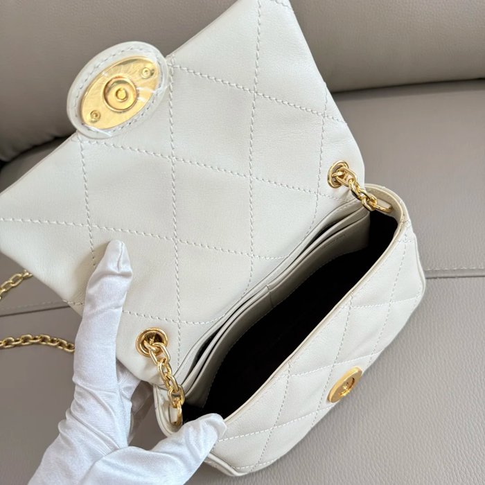 BURBERRY 6411 カーフスキン ゴールド 斜め掛けバッグ カーフスキン 19x13cm サイズ:19x13cm