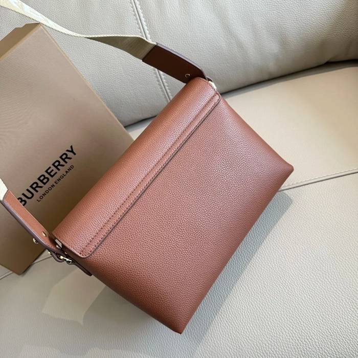 BURBERRY 9061 粒紋レザー チェック 斜め掛けバッグ クラシックチェック 25x18cm サイズ:25x18cm