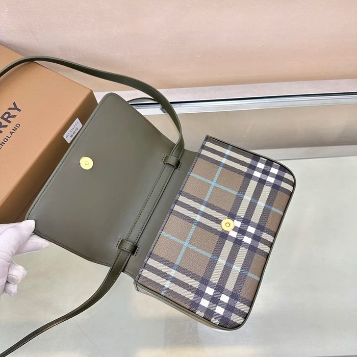 BURBERRY 421150 カーフスキン チェック 斜め掛けバッグ クラシックチェック 20x14cm サイズ:20x14cm