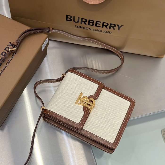 BURBERRY 8991 キャンバス 斜め掛けバッグ TB 19x14cm サイズ:19x14cm