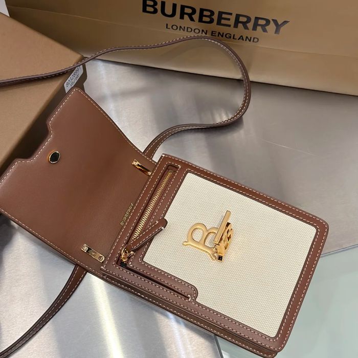 BURBERRY 8991 キャンバス 斜め掛けバッグ TB 19x14cm サイズ:19x14cm