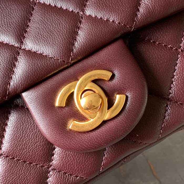 CHANEL AS1787 ラムレザー ゴールド ショルダーバッグ ファッショナブル 20×13×7cm サイズ:20×13×7cm