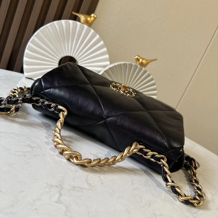 CHANEL 1160 ラムレザー 菱格紋 ブラック 口蓋バッグ クラシック ファッショナブル 26×16×9cm サイズ:26×16×9cm