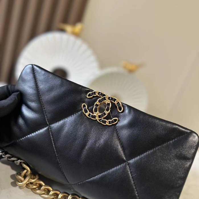 CHANEL 1160 ラムレザー 菱格紋 ブラック 口蓋バッグ クラシック ファッショナブル 26×16×9cm サイズ:26×16×9cm
