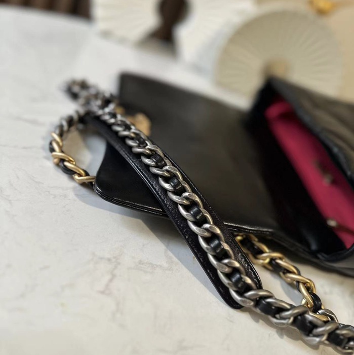 CHANEL 1160 ラムレザー 菱格紋 ブラック 口蓋バッグ クラシック ファッショナブル 26×16×9cm サイズ:26×16×9cm