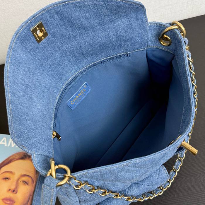 CHANEL デニム 菱格紋 斜め掛けバッグ クラシック 小 30×22×5cm サイズ:30×22×5cm