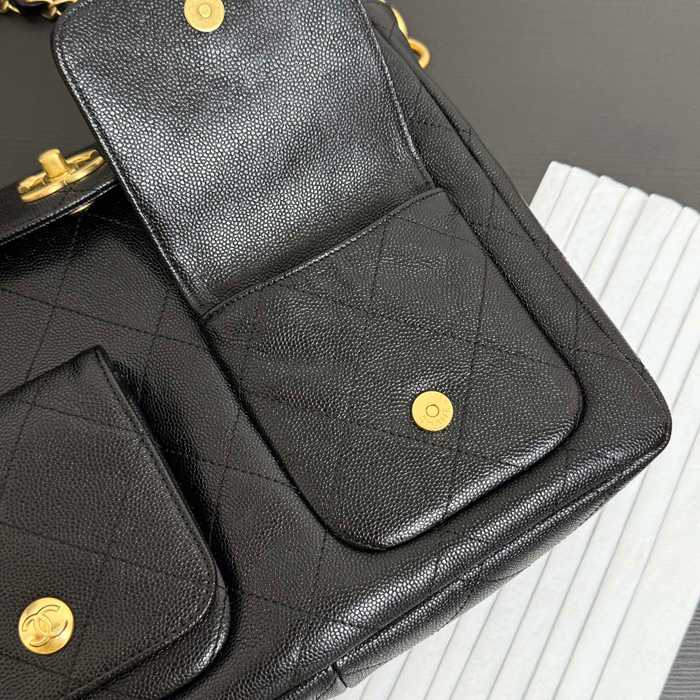 CHANEL 99464 カーフレザー 荔枝紋 ショルダーバッグ ヴィンテージ ファッショナブル 30×20×5cm サイズ:30×20×5cm