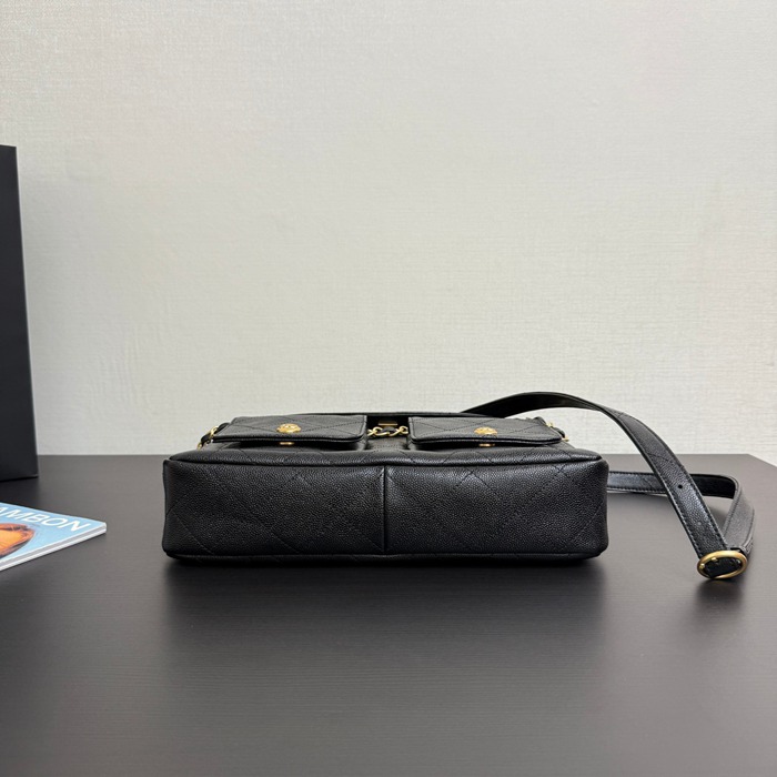 CHANEL 99464 カーフレザー 荔枝紋 ショルダーバッグ ヴィンテージ ファッショナブル 30×20×5cm サイズ:30×20×5cm