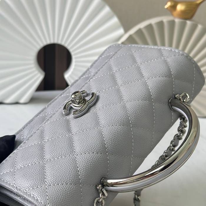 CHANEL 66030 ツイード ブラック×グレー×シルバー ハンドバッグ 春夏 18.5×11×6cm サイズ:18.5×11×6cm