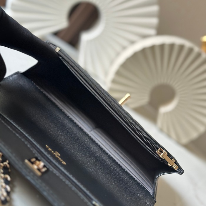 CHANEL 66051 ラムレザー 菱格紋 ブラック×ピンク×ゴールド チェーンバッグ クラシック 通勤 19.5×13×3.5cm サイズ:19.5×13×3.5cm