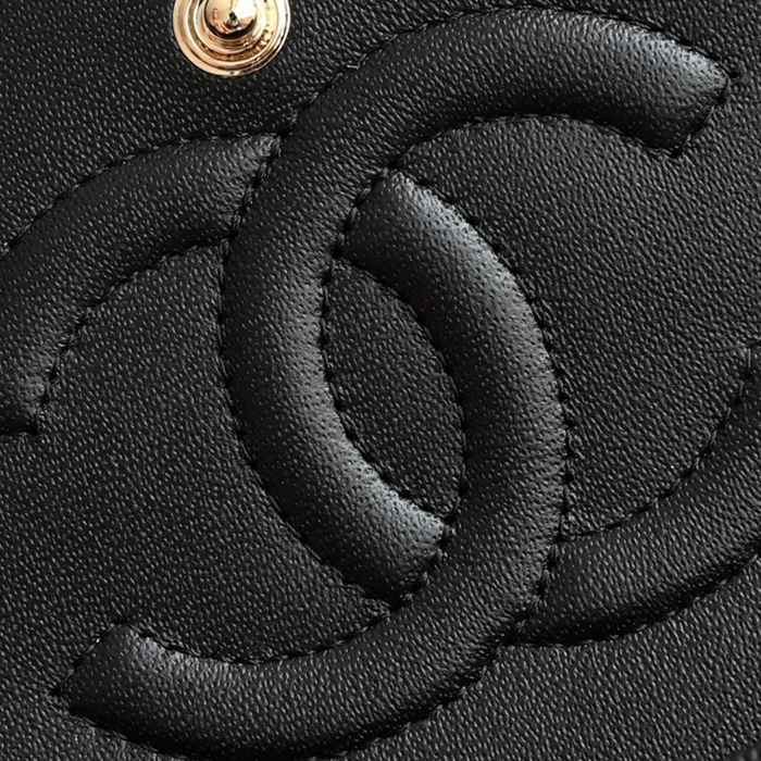 CHANEL 1112 ブラック×ホワイト×ゴールド クラシック 25.5×15.5×6.5cm サイズ:25.5×15.5×6.5cm