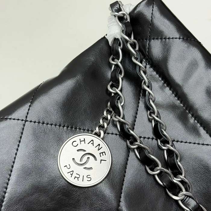 CHANEL AS3260 カーフレザー グレンチェック シルバー 斜め掛けバッグ クラシック 小 37×35×7cm サイズ:37×35×7cm