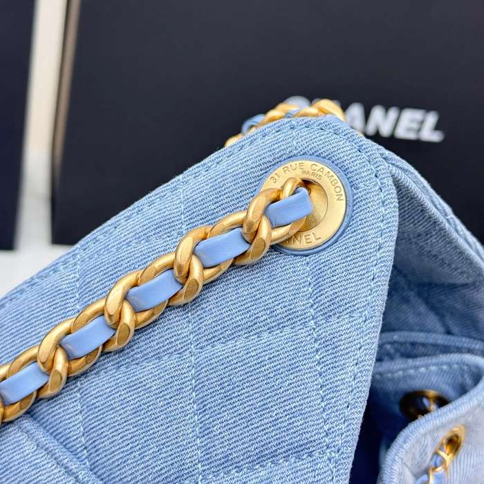 CHANEL AS5293 カーフレザー 菱格紋 ブラック×ゴールド ショルダーバッグ クラシック ヴィンテージ 30×26×14cm サイズ:30×26×14cm