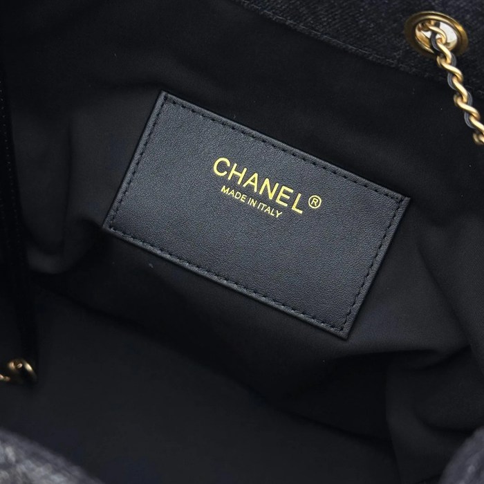 CHANEL AS5631 カーフレザー 菱格紋 ブルー×ゴールド ショルダーバッグ クラシック ヴィンテージ 40×30×15cm サイズ:40×30×15cm