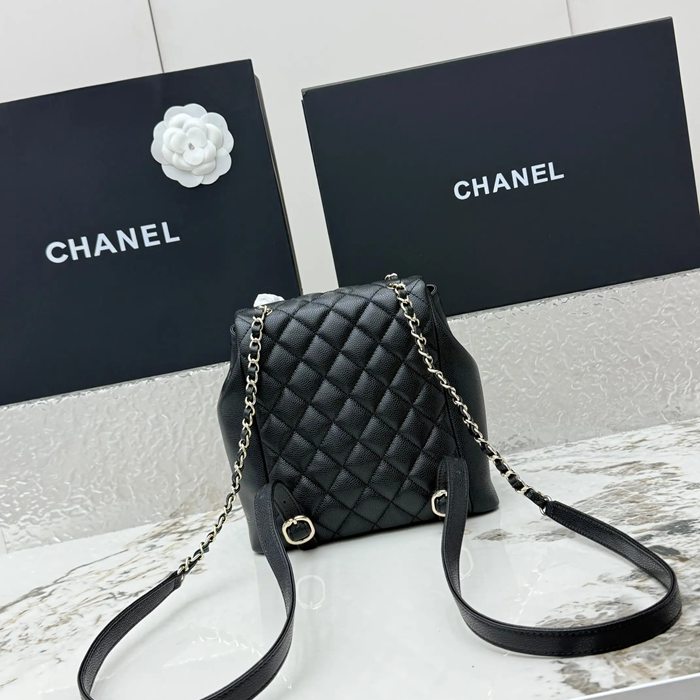 CHANEL AS3860 カーフレザー 菱格紋 ゴールド リュックサック 大 20.5×20×11.5cm サイズ:20.5×20×11.5cm