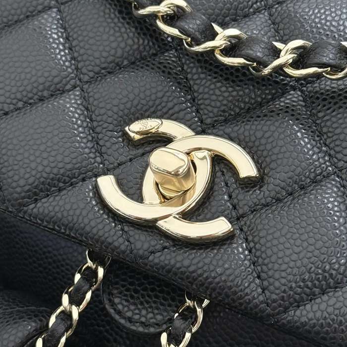 CHANEL AS3860 カーフレザー 菱格紋 ゴールド リュックサック 大 20.5×20×11.5cm サイズ:20.5×20×11.5cm