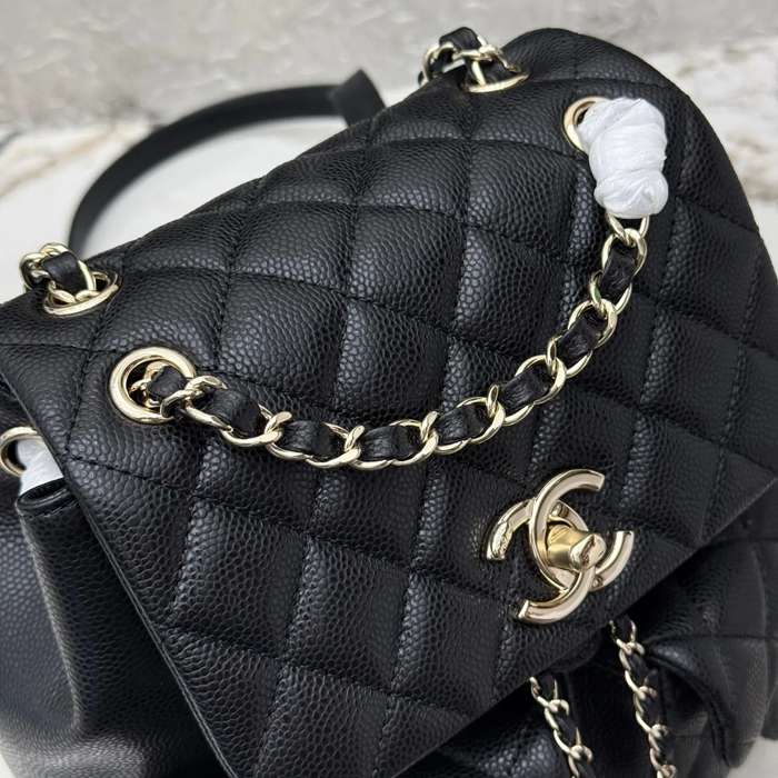 CHANEL AS3860 カーフレザー 菱格紋 ゴールド リュックサック 大 20.5×20×11.5cm サイズ:20.5×20×11.5cm