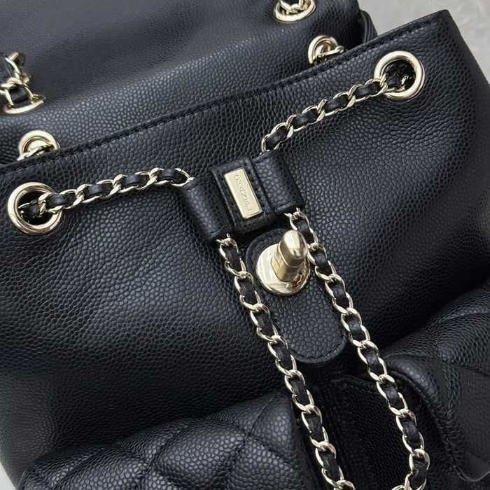 CHANEL AS3860 カーフレザー 菱格紋 ゴールド リュックサック 大 20.5×20×11.5cm サイズ:20.5×20×11.5cm