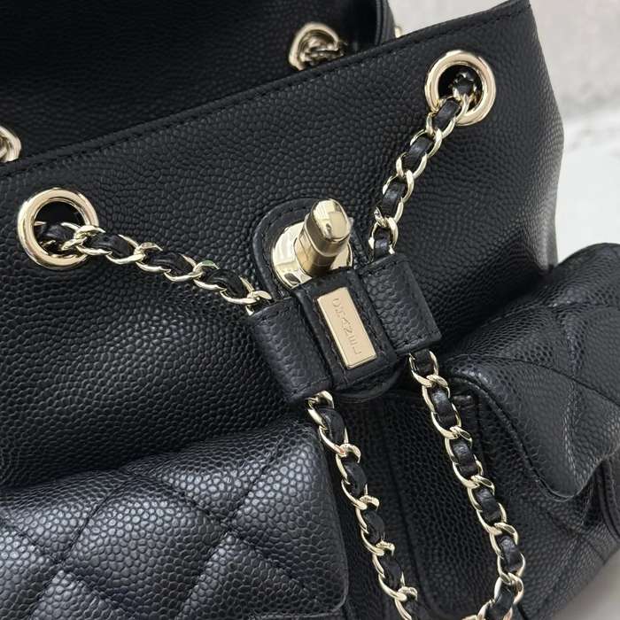 CHANEL AS3787 カーフレザー 菱格紋 ゴールド リュックサック 小 19×18×9.5cm サイズ:19×18×9.5cm
