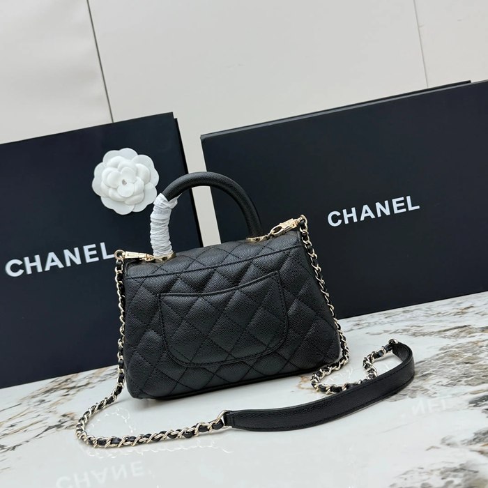 CHANEL AS2215 ラムレザー 菱格紋 ゴールド 斜め掛けバッグ クラシック 小 19×14×9cm サイズ:19×14×9cm