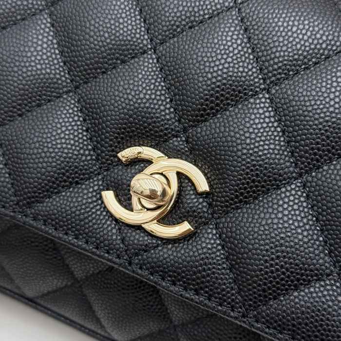 CHANEL AS2215 ラムレザー 菱格紋 ゴールド 斜め掛けバッグ クラシック 小 19×14×9cm サイズ:19×14×9cm