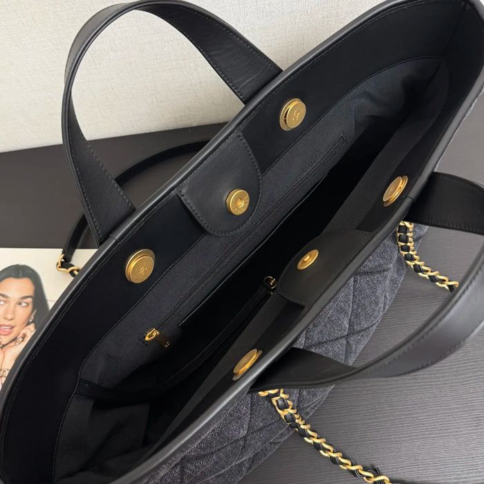 CHANEL 99544 デニム 菱格紋 ゴールド 斜め掛けバッグ クラシック 通勤 44×26×13cm サイズ:44×26×13cm