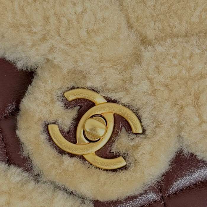 CHANEL 99412 ブラウン 斜め掛けバッグ 大容量 小 23.5×16×7.5cm サイズ:23.5×16×7.5cm