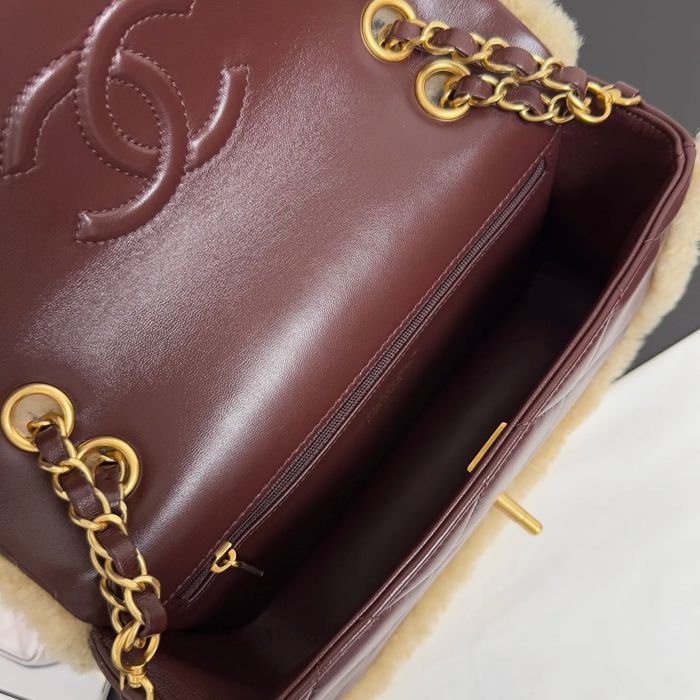 CHANEL 99412 ブラウン 斜め掛けバッグ 大容量 小 23.5×16×7.5cm サイズ:23.5×16×7.5cm