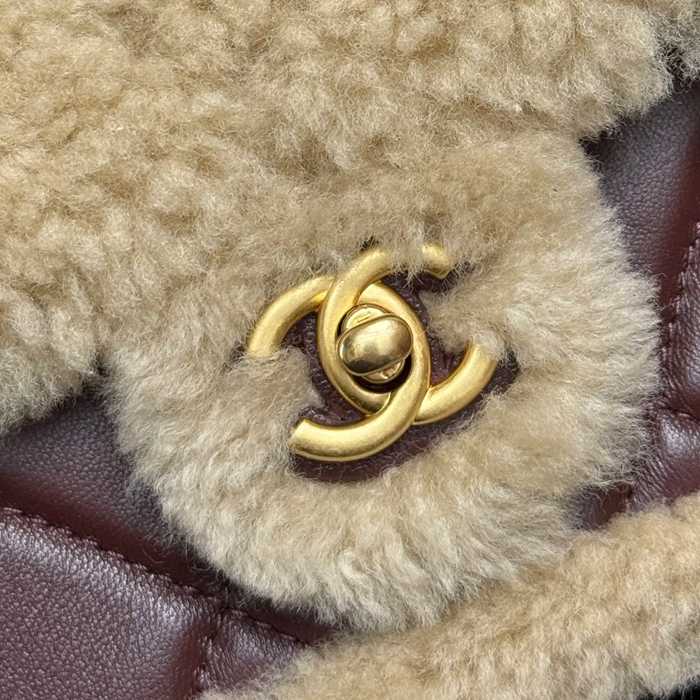 CHANEL 99411 ブラウン 斜め掛けバッグ 大容量 小 23.5×16×7.5cm サイズ:23.5×16×7.5cm