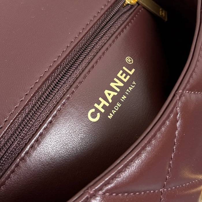 CHANEL 99411 ブラウン 斜め掛けバッグ 大容量 小 23.5×16×7.5cm サイズ:23.5×16×7.5cm