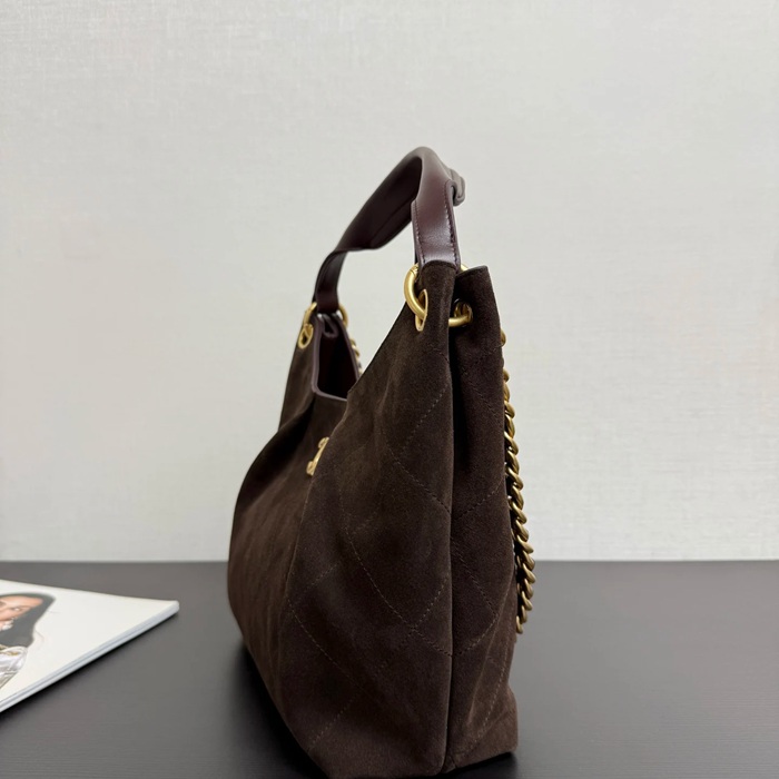 CHANEL 99531 スエード ブラウン 斜め掛けバッグ 秋冬 32×20×9cm サイズ:32×20×9cm